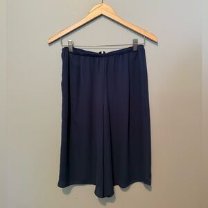 Oak & Fort Flowy Navy Blue Wide-Leg Culottes - Size S